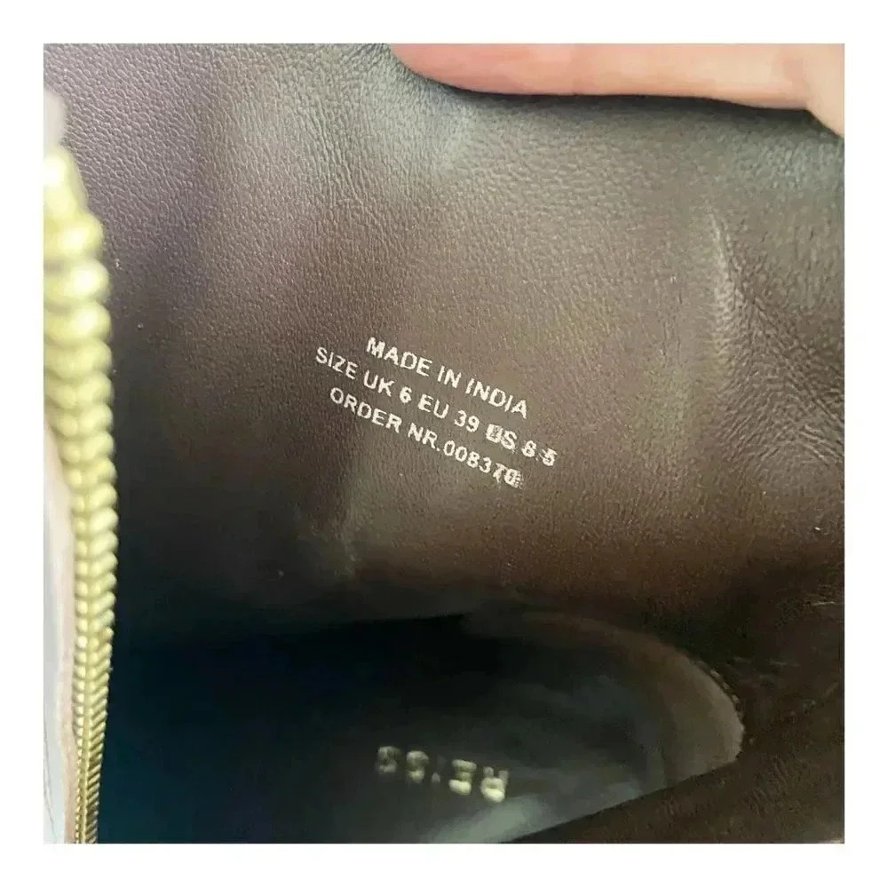 NEW Reiss Casey Square-Toe Leather High-Heel Ankle Bootie size 39 US8.5 - Picture 9 of 11